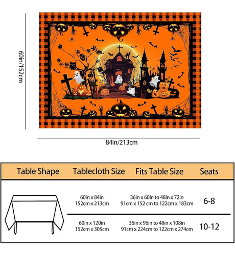 Mantel De Halloween, Mantel De Halloween Para Mesas Rectangu