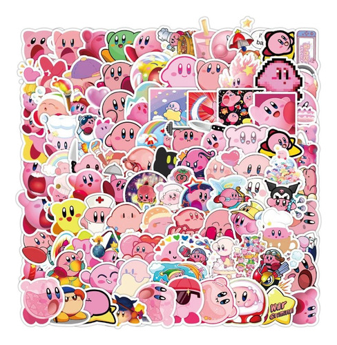 Funda Para Teléfono Móvil Anime Kirby Cute Sticker, 100 Unid