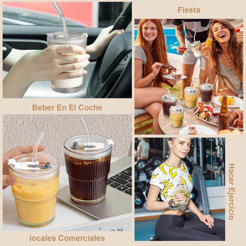 1 Juego De Vasos De Vidrio Con Tapa