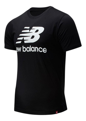 Camiseta New Balance Essentials Stacked Logo Hombre-negro