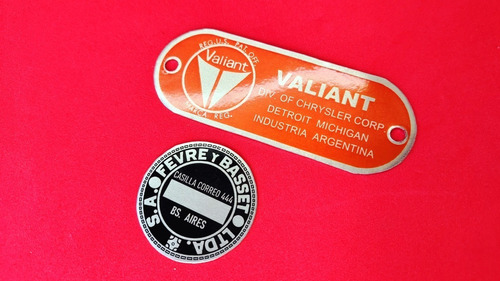 Valiant 3 Iii Placas Identificatorias Fabrica En Vano Motor 