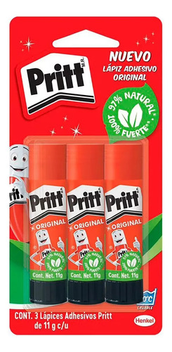 Pritt Lápiz Adhesivo Blister 11 Gr / 3 Pz
