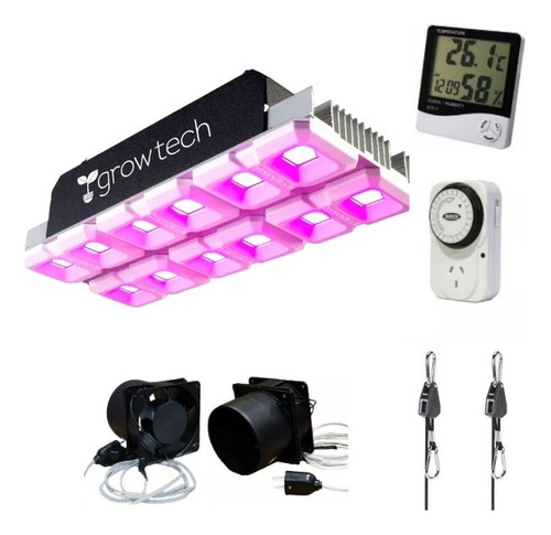 Kit Extraccion Y Led Growtech 600w Completo Cultivo 120x120