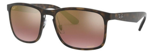 Gafas de sol polarizados Ray-Ban Lentes de Sol Chromance Standard con marco de nailon color matte tortoise, lente purple de plástico espejada/chromance, varilla matte tortoise de nailon - 0RB4264