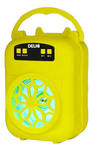 Parlante Portatil Delhi Inalambrico Bluetooth 500w 3 PuLG Color Amarillo