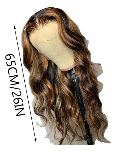 T Glueless Brown Mixed Loira Destaca Peruca Longa Solta