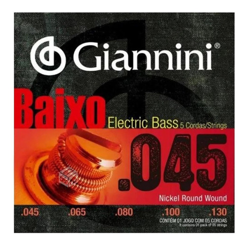 Cuerdas Bajo Eléctrico Giannini (set 5) 45-130