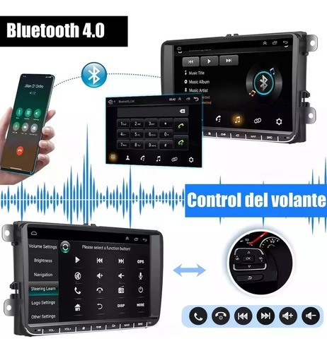 Estéreo Android 14 6+128 GB 9 pulgadas Jetta Mk6 Bora Tiguan Vento