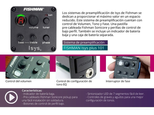 Preamplificador Fishman Isys Plus 301 Mic Guitarra