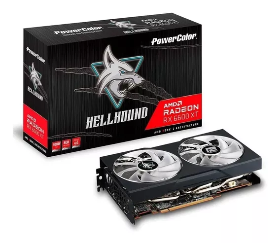 Placa De Video Amd Powercolor Hellhound Rx 6600 Xt 8gb Vga