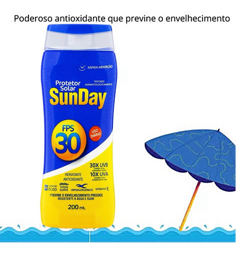 Kit 2 Protetor Solar Sunday Fps 30 200ml.