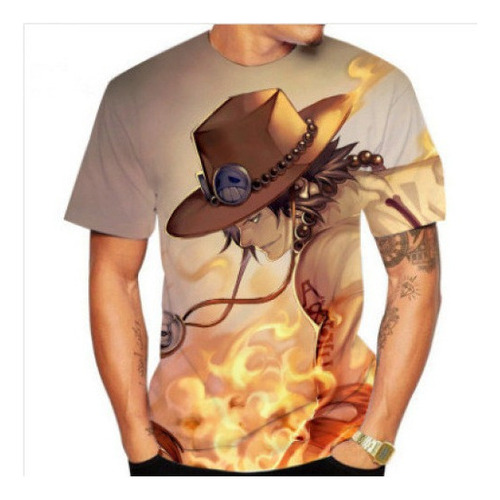 Manga One Piece 3d Impreso Hombre Polera Deportiva