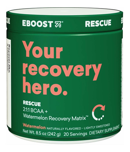 Eboost Rescue Natural Vegan Bcaa Recovery Powder Suplemento 