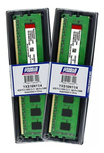 Memória Ram Snoamoo Ddr3 8g 2x4g 1600 Computador Do Desktop (Usado)