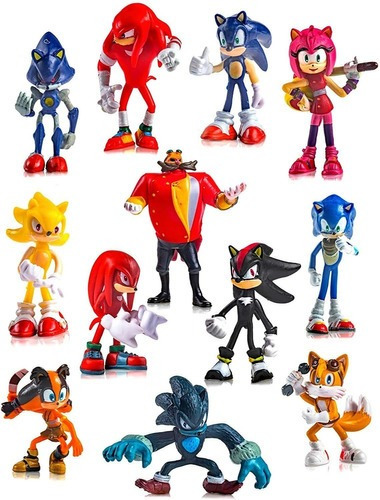 Figura De Acción De Sonic El Hedgehog De 12 Piezas