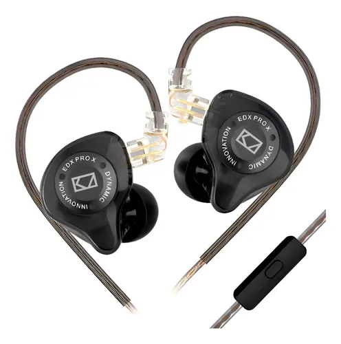 Fone De Ouvido Kz Edx Pro X Preto Com Microfone