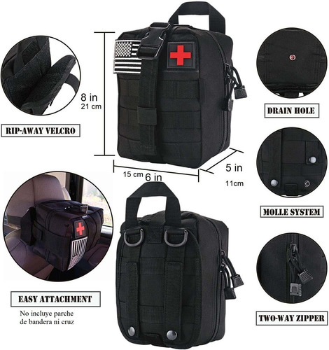 Imagen 2 de 10 de Pouch Táctico Mole Kit Supervivencia Linterna, Pala Y Hacha