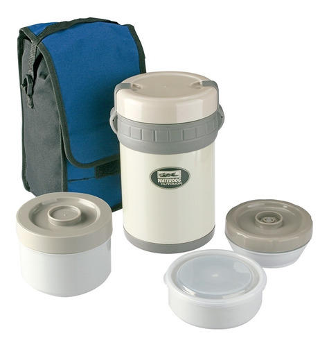 Viandera Lunchera  Waterdog Acero 3 Recipientes Bolso Correa