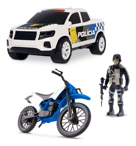 Carrinho Policia Kit Força Tarefa - Samba Toys