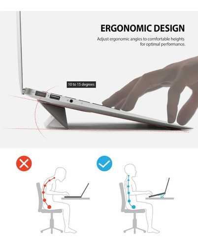 Imagen 7 de 9 de Apoya Macbook Notebook Slim Soporte Ringke Orig Para Laptop