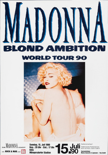 Poster Vintage - Madonna 1990 Pioneer Tour -  33 Cm X 48 Cm