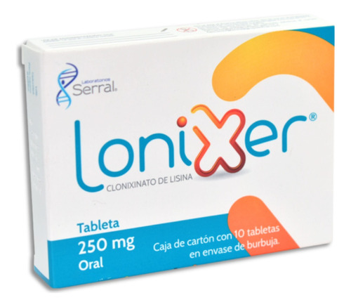Clonixinato De Lisina 250 Mg Lonixer Caja Con 10 Tabletas 