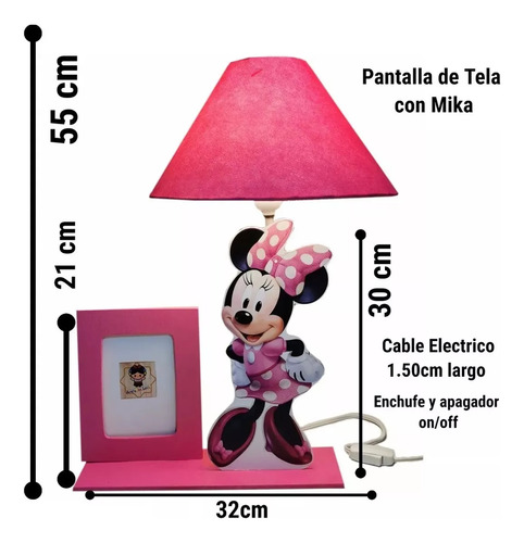 Lampara Portarretrato Minnie O Mimi Mouse Centro De Mesa