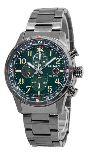 Reloj Citizen Ecodrive Chrono Ca079784x Hombre Color de la malla Negro Color del bisel Negro Color del fondo Verde