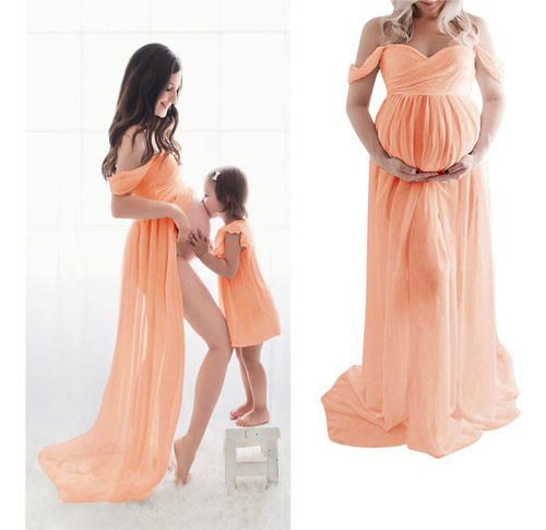 D Vestido De Maternidad De Fotografía Vestido De Gasa Con