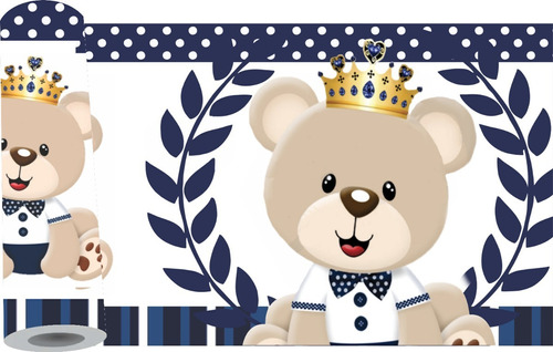 02 Faixas Decorativa Border Urso Rei Principe