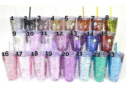 Vaso Glitter Mayoreo 72  Pzas