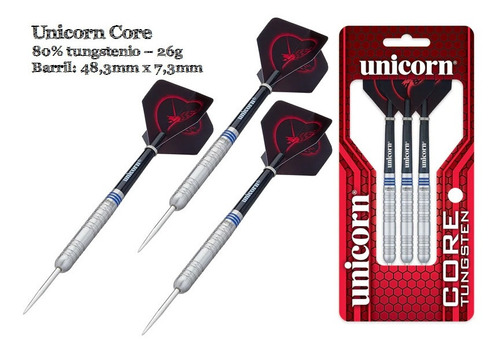 Jogo Dardo Profissional Unicorn Core 80% Tungstenio 26g