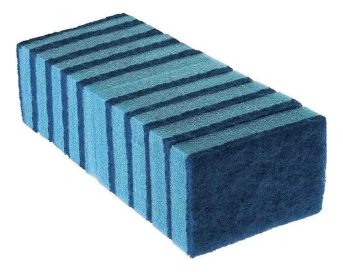 Kit Com 10 Esponjas Antiaderente Azul Nao Risca Com Nf