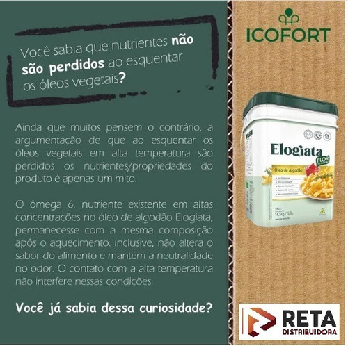 Óleo Flor De Algodão Balde Elogiata 14,5kg / 15,8l