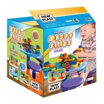 Comprar Juego De Mesas Y  2 Sillas Para Niños Con Bloques New Plast