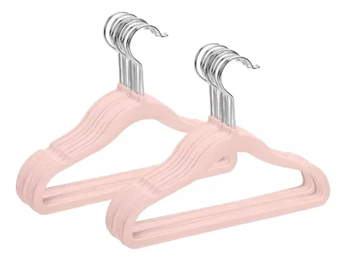 comprar Perchas Pack X20 Color Rosa Para Niña Ropa Kids Terciopelo