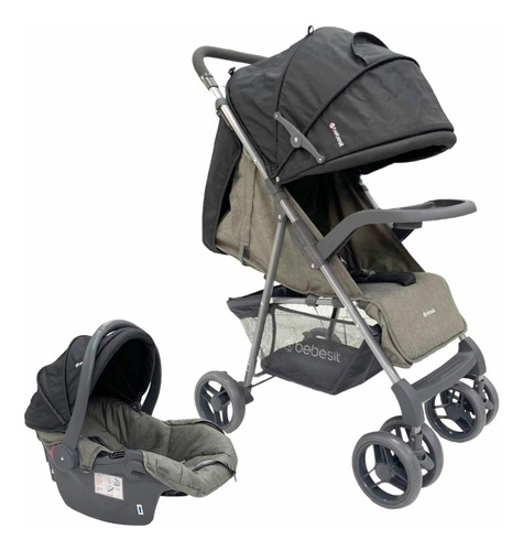 Coche De Bebé Travel System Bebesit Sevilla De 0 A 36 Meses Color Gris