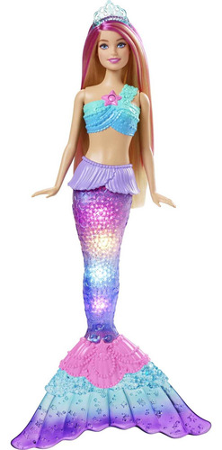 Muñeca Barbie Dreamtopia Sirena Con Cola Iluminada Y Cabello