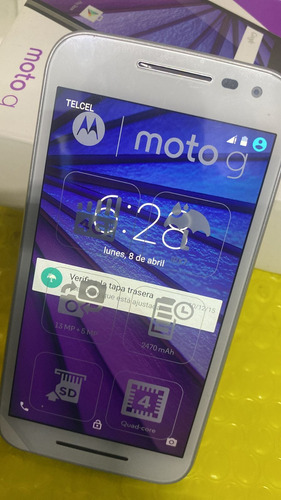 Motorola G3 Blanco 16 Gigas Impecable Libre Leer!!.