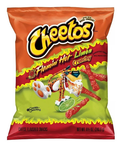 Cheetos Crunchy Flaming Hot Limon Pack X 4 -8.5 Oz