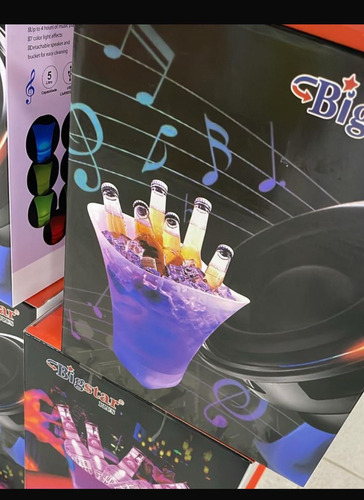 Frapera Hielera Con Parlante Bt Musica Luces Rgb Led 5l Blanco