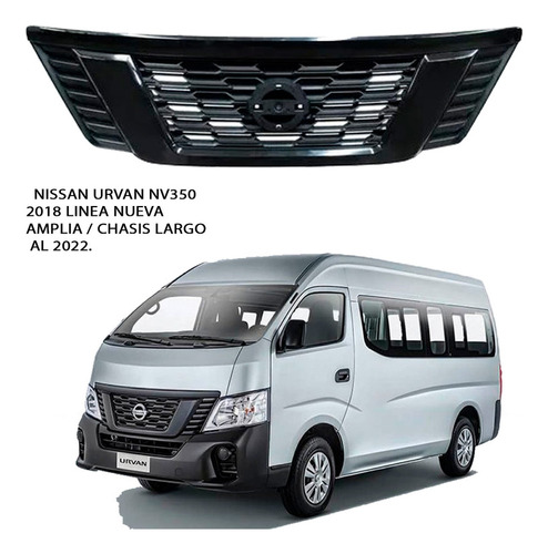 Parrilla Nissan Urvan Nv350 2022 Negro 15 Pas Amplia