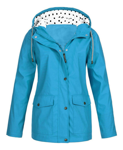 Chaqueta Impermeable Lisa Para Mujer F, Talla Grande, Para U