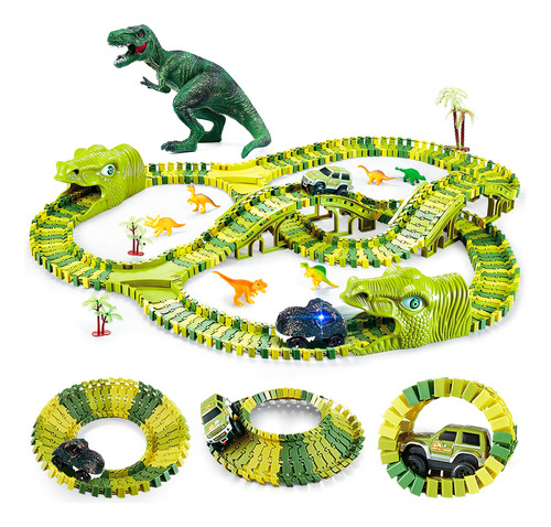 Pista Autos Dinosaurios Grande Flexible Magic Track El Rey