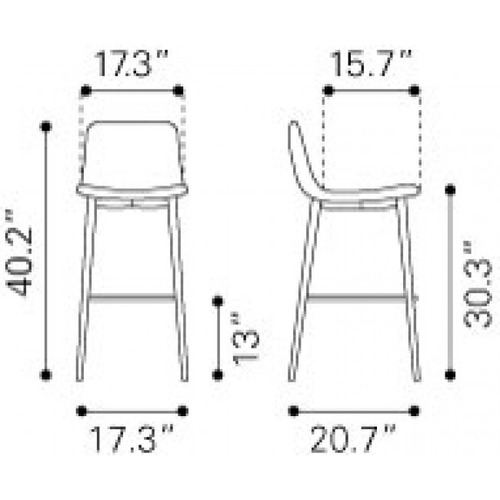 Imagen 5 de 8 de Banco De Bar Modelo Tangiers - Blanco Këssa Muebles