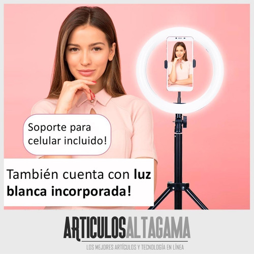 Imagen 3 de 9 de Aro De Luz Rgb Led Flash 33 Cm Fotografía Selfie + Trípode