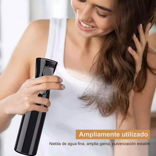 Kit Peinado 8pzs Cepillo Peine Botella Atomizador Peluquería Color Negro