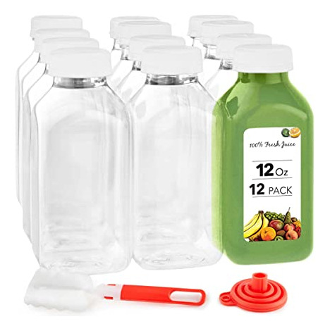 12 Oz Juice Botellas Con Caps For Juicing (35 Pack) - Lztn6