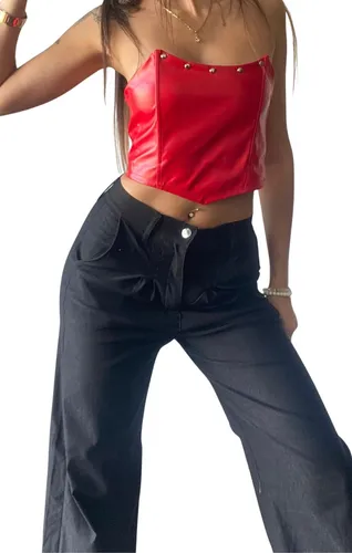 Top rojo mujer fiesta hotsell