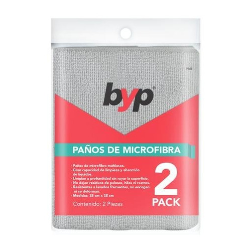 Paño De Microfibra (38 Cm X 38 Cm) 2 Pack Color Gris